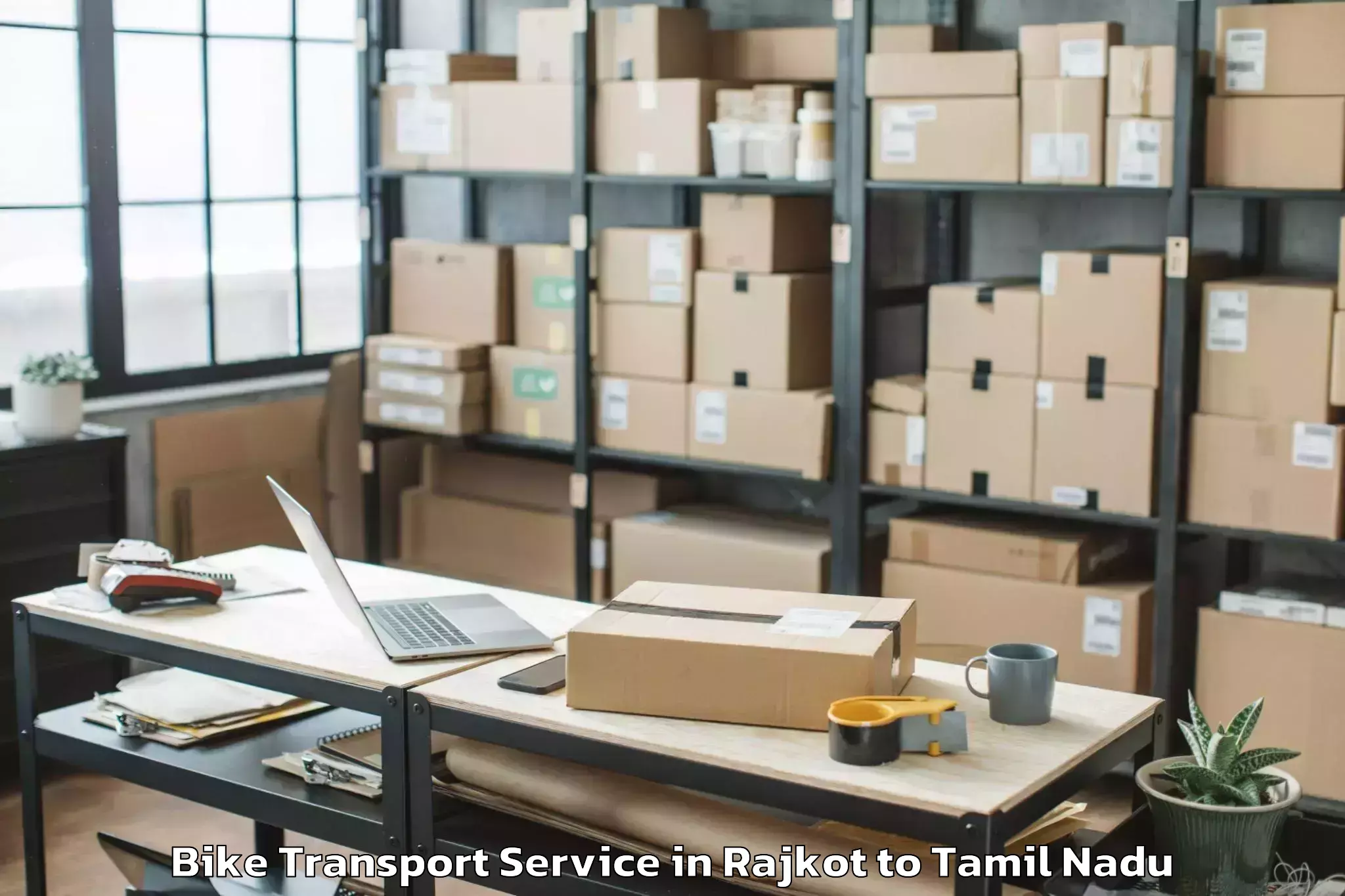 Hassle-Free Rajkot to Karaikudi Bike Transport